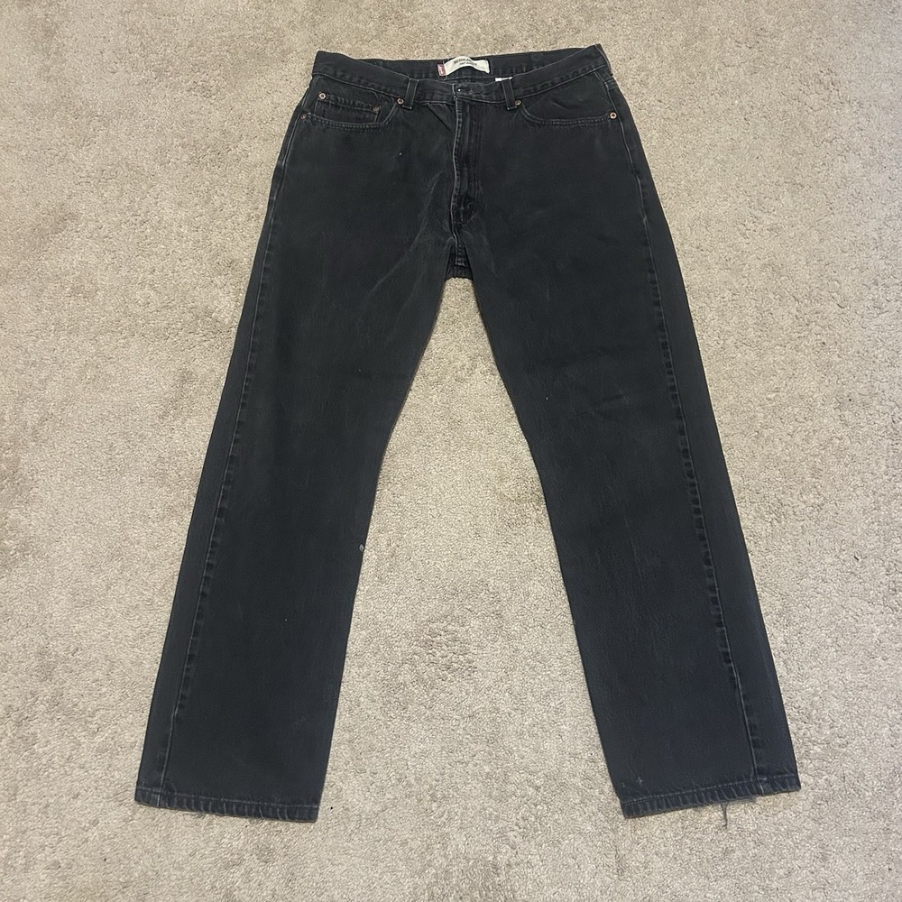 Levi's 505 Men's 38x32 Jeans Black Regular Fit Straight Leg Denim